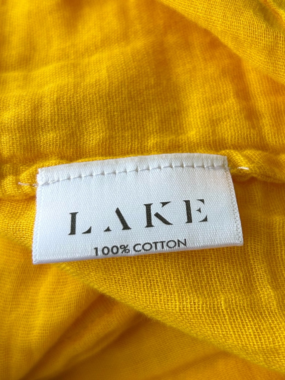LAKE Marigold Cotton Gauze Midi Dress V Neck Puff Sleeve Resort Excellent XL - Picture 6 of 11